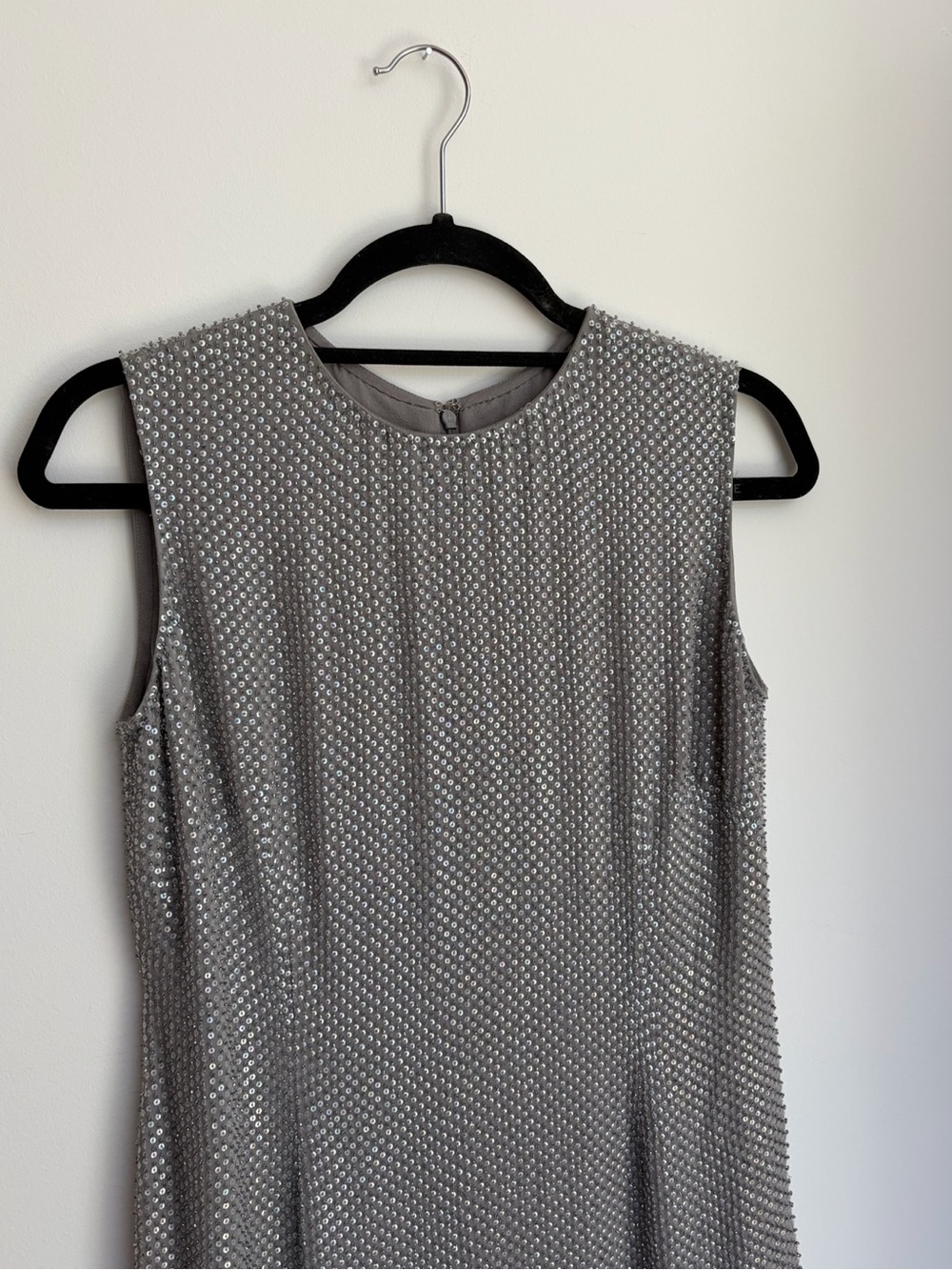 Vintage Anne Klein 100% Silk Rhinestone Mini Shift Dress - Picture 5 of 5